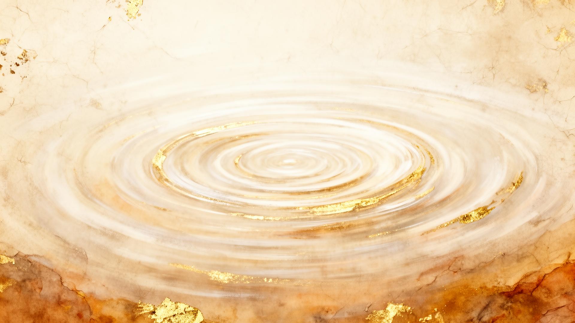 Cercles concentriques dorés — ouverture du parcours